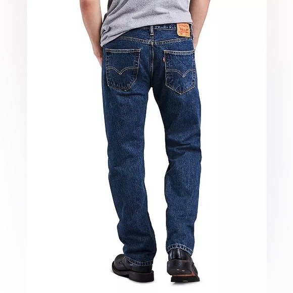Levi's 505 Regular Fit Straight Leg Low-Stretch Denim Jeans Classic - Picture 3 of 11
